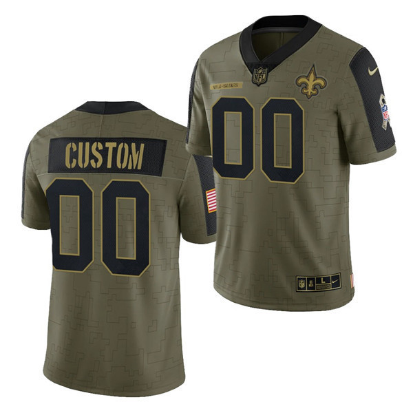 Women's New Orleans Saints ACTIVE PLAYER Custom 2021 Olive Salute To Service Limited Football Stitched Jersey